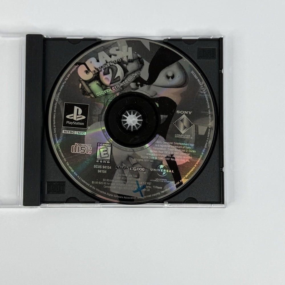 Crash Bandicoot 2 Cortex Strikes Back PlayStation 1 PS1 Naughty Dog Disc Only